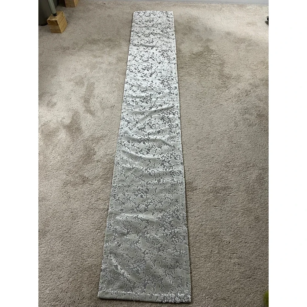 West Elm Table Runner 14x90 Gray Metallic Textured 8033921